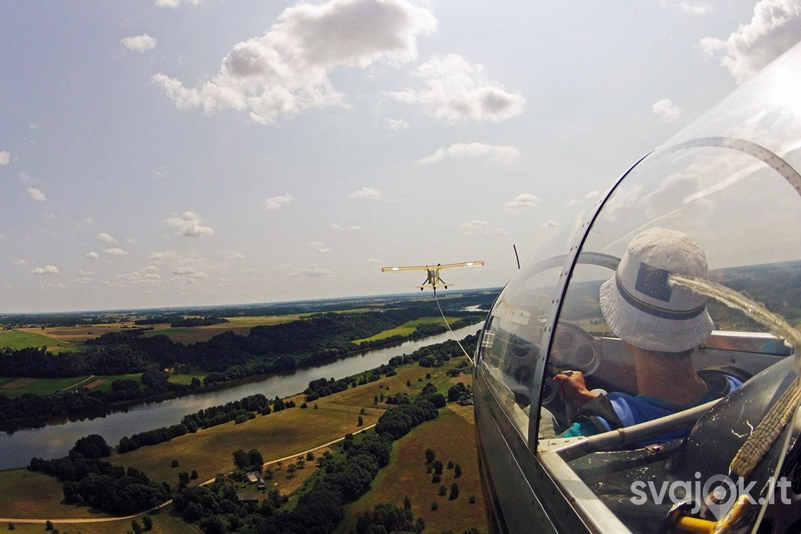 Mokomasis pramoginis skrydis sklandytuvu Pociūnų aerodrome 1